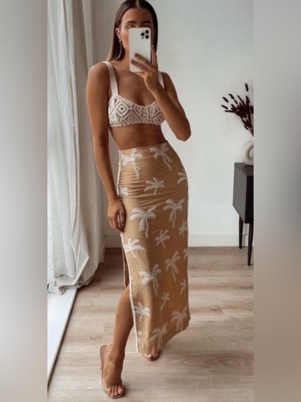 NWT ZARA Printed Midi Skirt
